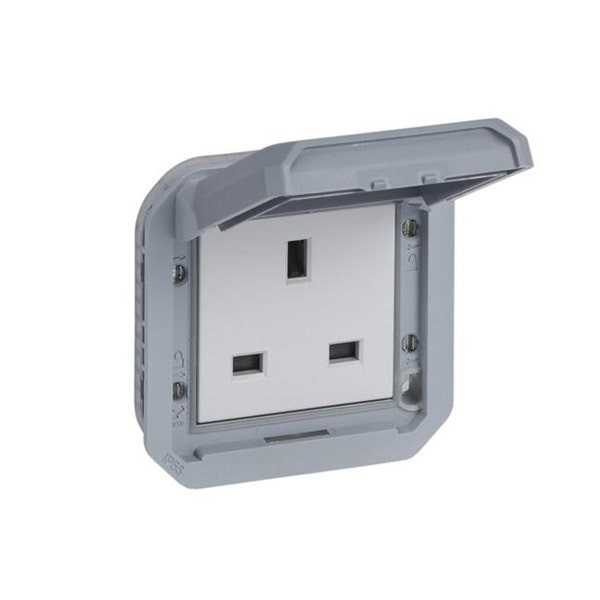 LEGRAND - Socket Outlet Plexo, IP55, British Standard, 13A, Mechanism, Grey