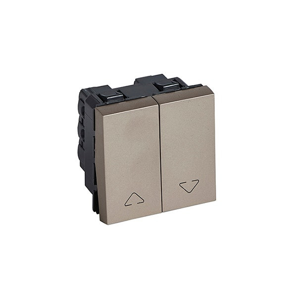 LEGRAND - Double Push-Button Arteor, for Electric Roller Blinds Control, 10A, 2 Modules, Champagne