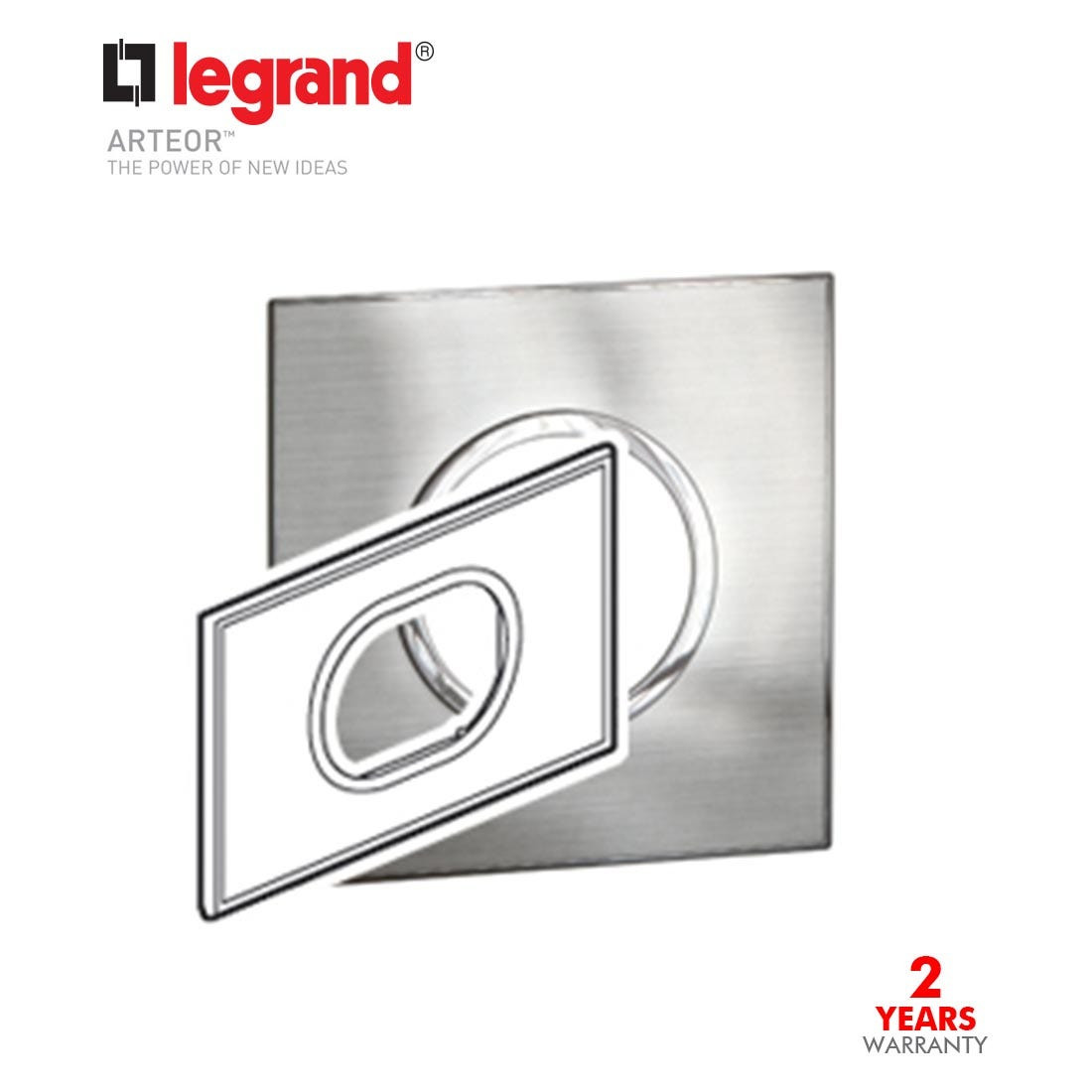 LEGRAND - Plate 3Mod Round BS, S.Steel,Arteor