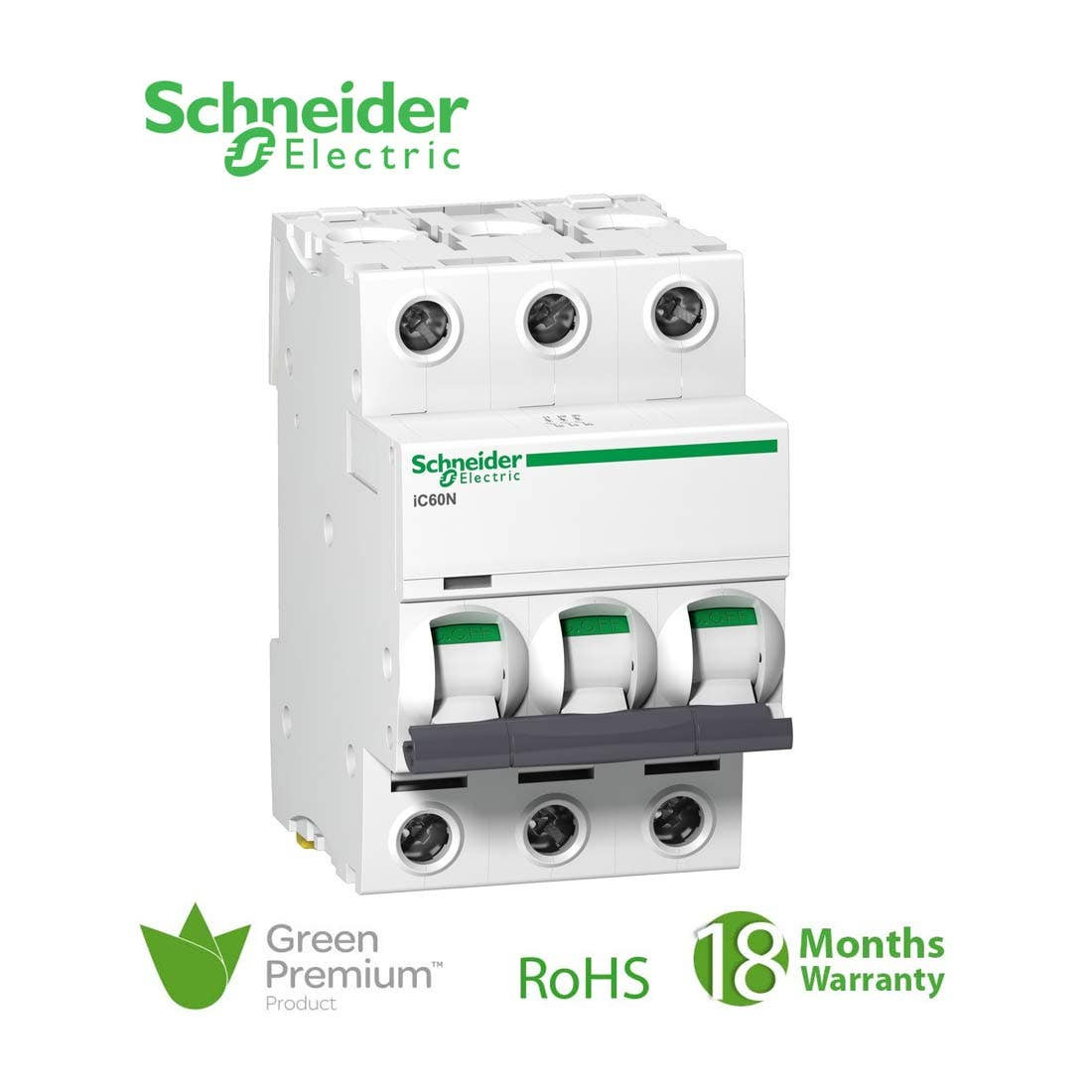 SCHNEIDER - MCB Breaker, Acti9 iC60N, 3P, 10A, D curve 