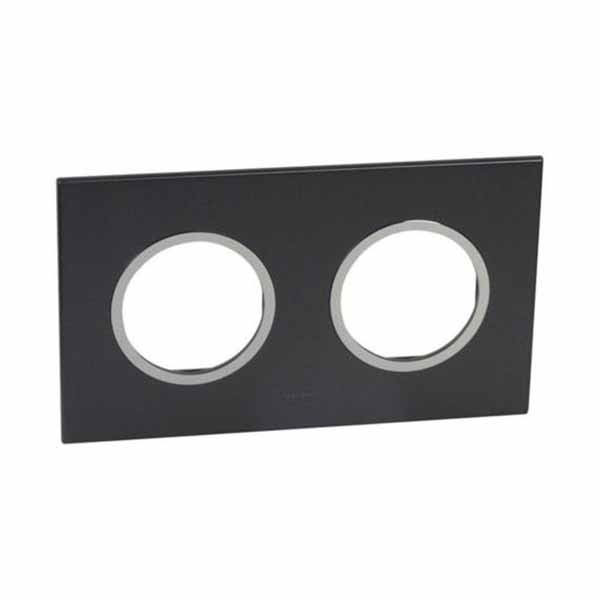 LEGRAND - Plate Arteor, French/German, Round, 2x2 Modules, Graphite