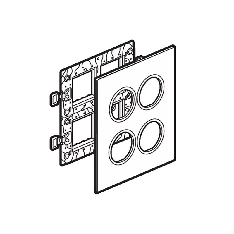 LEGRAND - Cover Plate with Frame Arteor, Indian , 2x4 Modules, Round, White