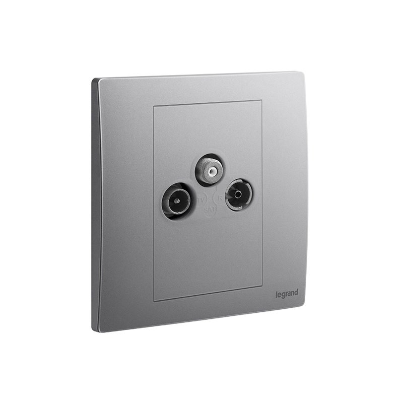 LEGRAND - TV-R-SAT Socket Outlet Mallia Senses, 1 Gang, Dark Silver