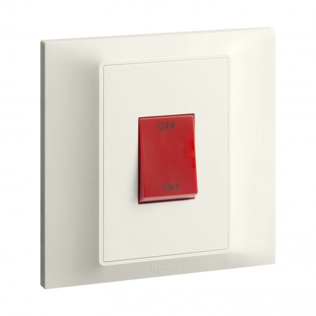LEGRAND - Double pole switch Belanko S - 45A x 250V~ 1 gang - 1-way switch - Ivory