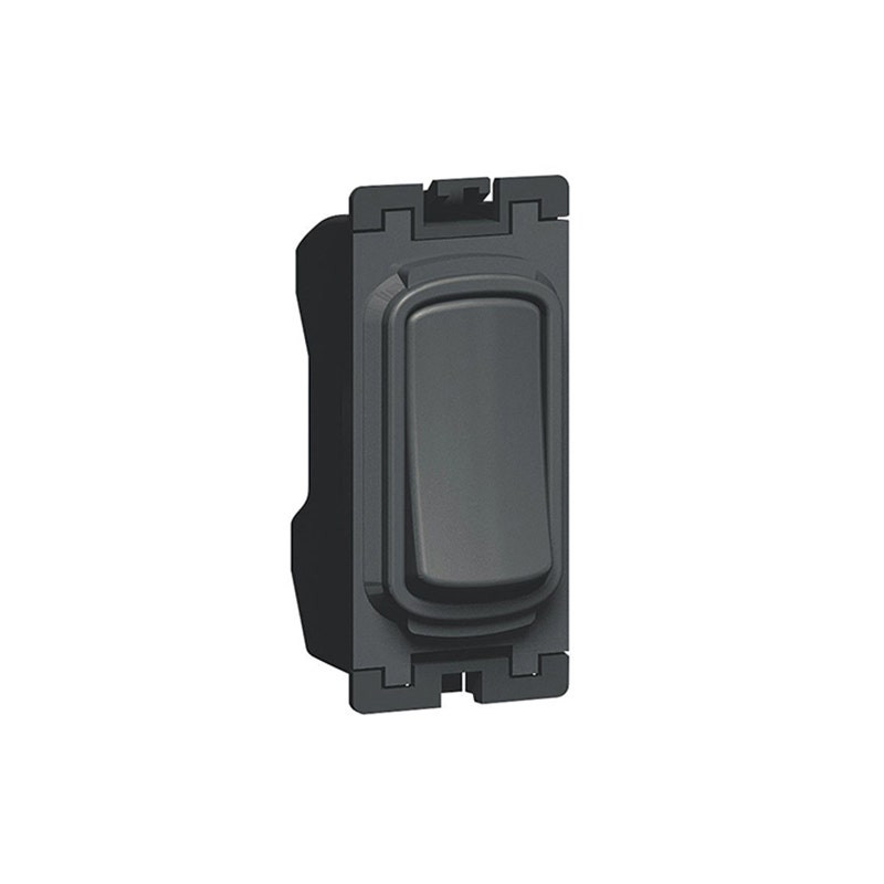 LEGRAND - Single Pole Switch Synergy, Grid Module, 1 Way, 20AX, 250V~, Anthracite
