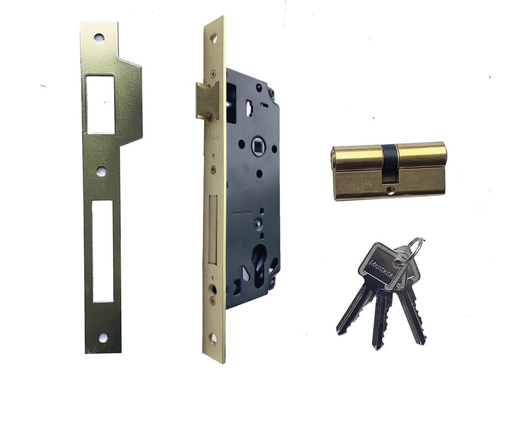 Door Lock (Buried) | MONTANA - 45 mm CYLINDER 65 mm - Gold