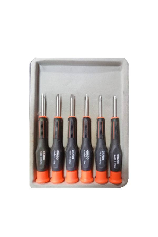 Grado 6-piece screwdriver set with plastic handle