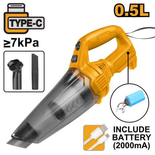 Cordless vacuum cleaner 12V 0.5L USB type-Cمكنسة كهربائية لاسلكية 12 فولت يواس بي