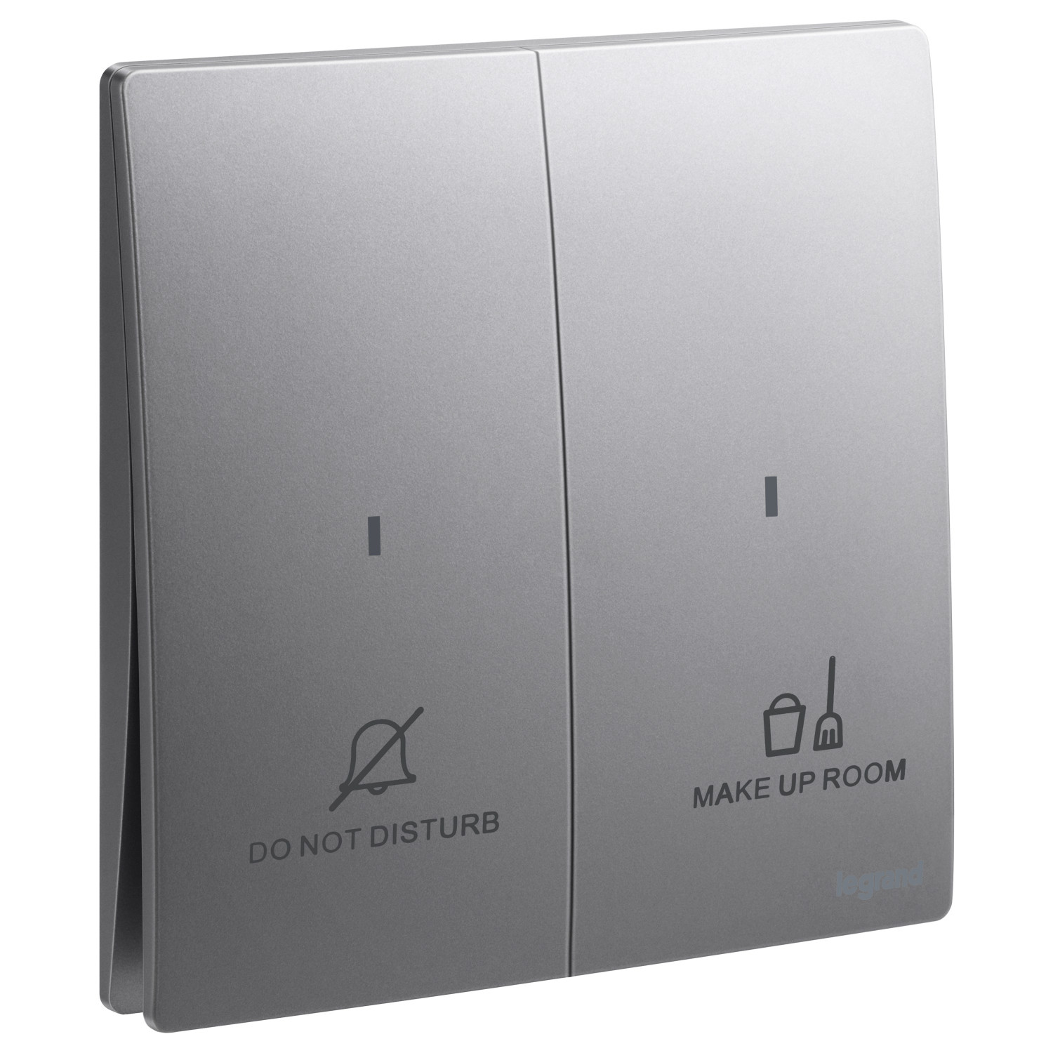 LEGRAND - Switch for Hotel Mallia, Do Not Disturb/Make Up Room, 2 Gang, Dark Silver