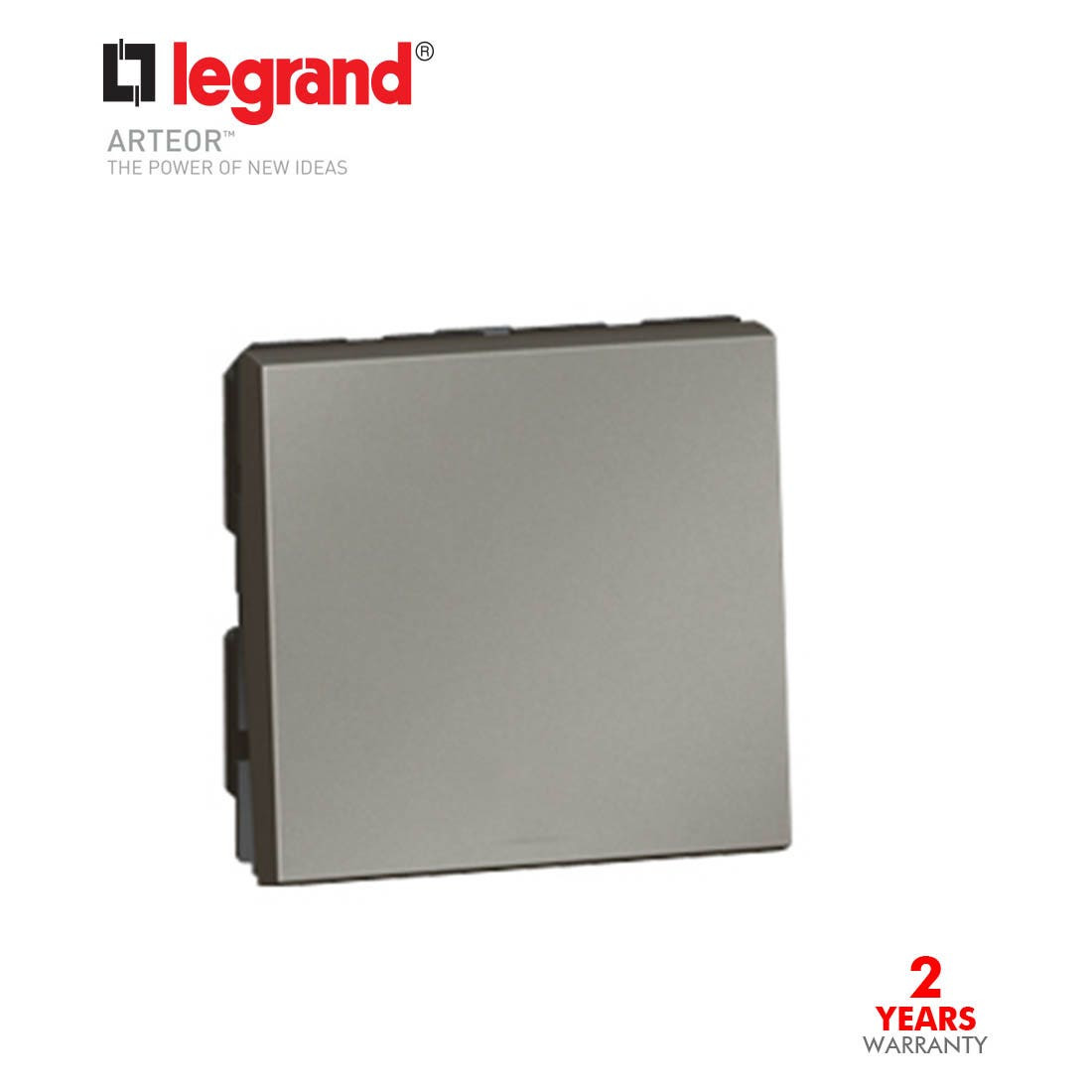 LEGRAND - 2-Way Push-Button Arteor, 2 Modules, Magnesium