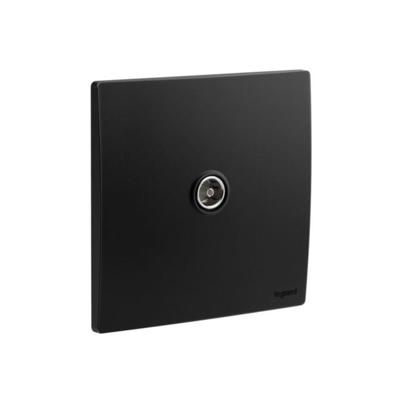 LEGRAND - Terminal TV Socket Outlet Mallia Senses, Female, 1 Gang, Matt Black