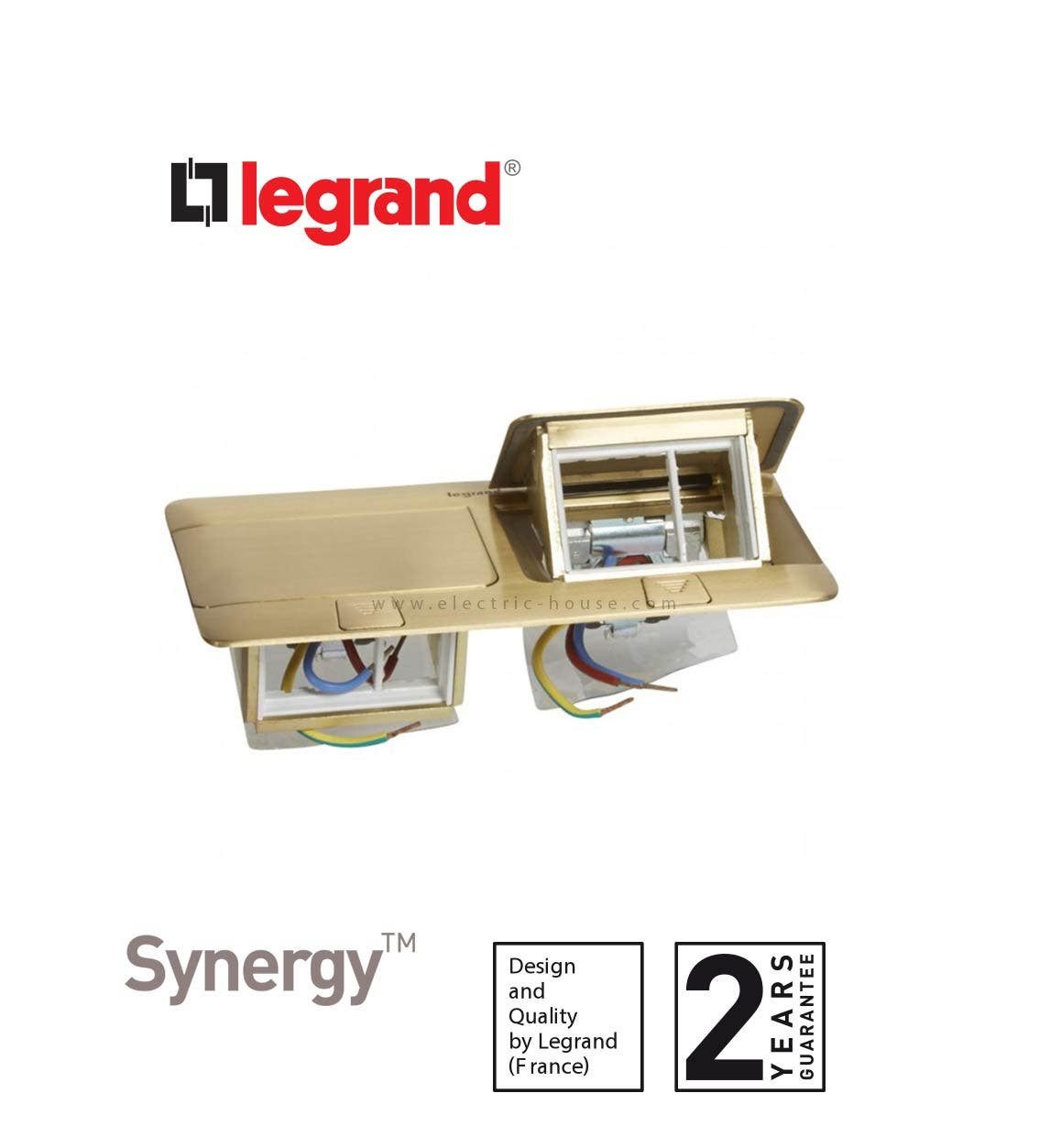 LEGRAND - Pop-Up Box to Be Equipped, 2 x 3 Modules, Brushed Brass