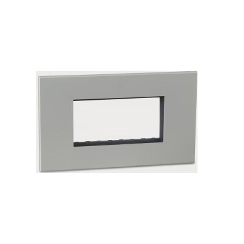 LEGRAND - Cover Plate with Frame Arteor, Indian , 4 Modules, Square, Pearl Aluminium