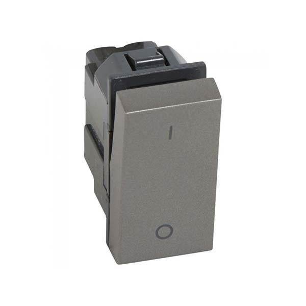 LEGRAND - 1-Way Double Pole Switch Arteor, 20A, Square, 1 Module, Magnesium