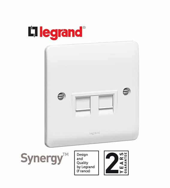 LEGRAND - Data Socket Synergy, RJ 45 Cat.6, Twin, White