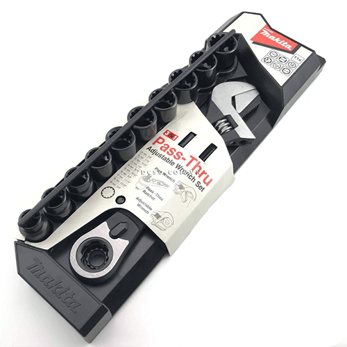 11Pc Pass thru adjustable wrench set