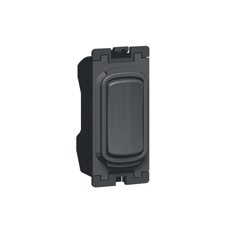LEGRAND - Single Pole Switch Synergy, Grid Module, 2 Way Retractive Centre Off, 20AX, 250V~, Anthracite