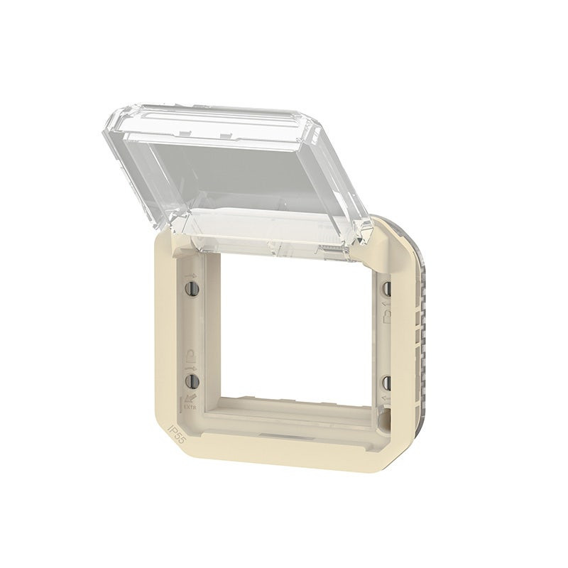 LEGRAND - Mosaic Adaptor Plexo, IP55, with Transparent Flap, Mechanism, Beige