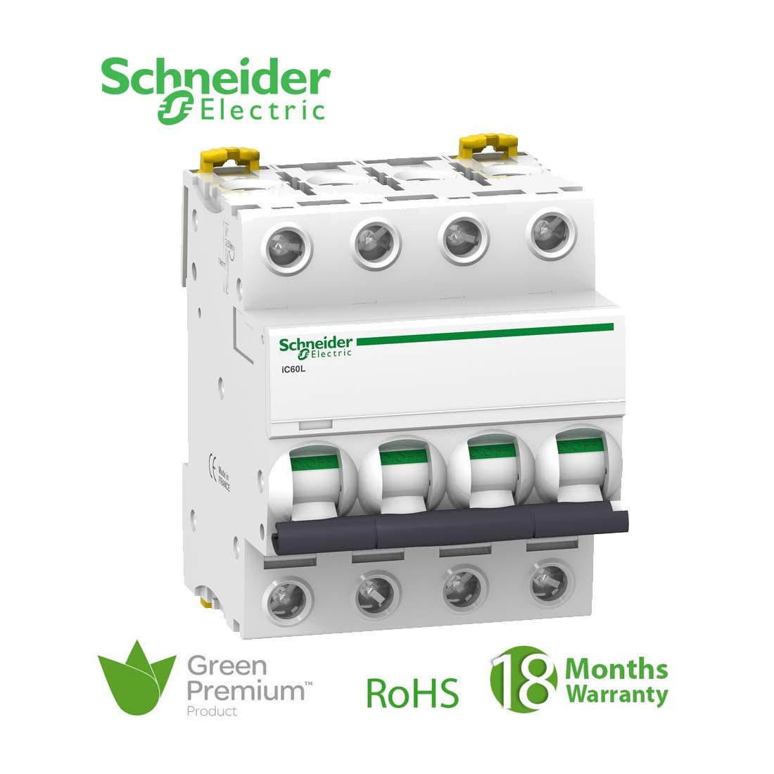 SCHNEIDER - MCB Breaker, Acti9 iC60L, 4P, 16A, C curve