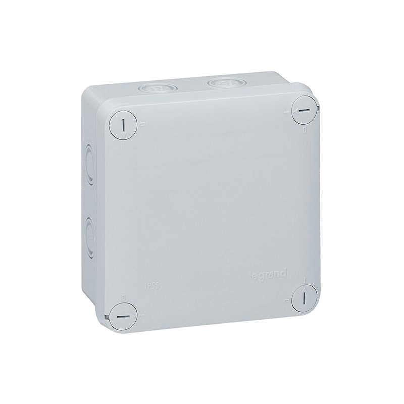 ليجراند - علبة التوصيل Plexo، 7 فتحة، IP55، 105x105x55mm، مربع، Grey