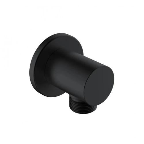 Bronzo Round Shower Elbow - 1/2 Inch - Black - PJ030101\BK