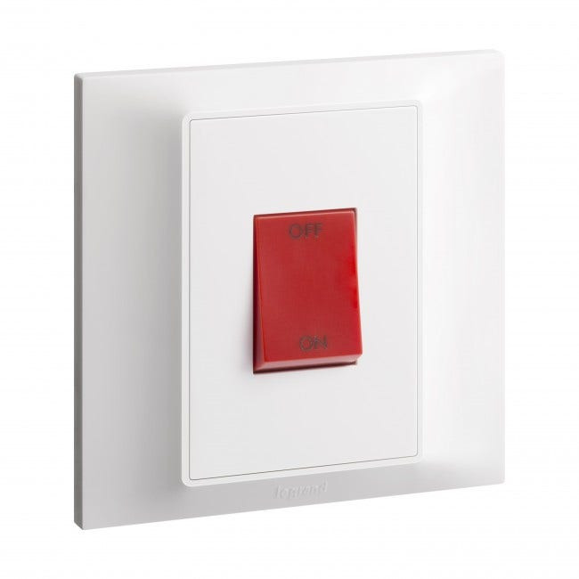 LEGRAND - Double pole switch Belanko S - 45A x 250V~ 1 gang - 1-way switch - White
