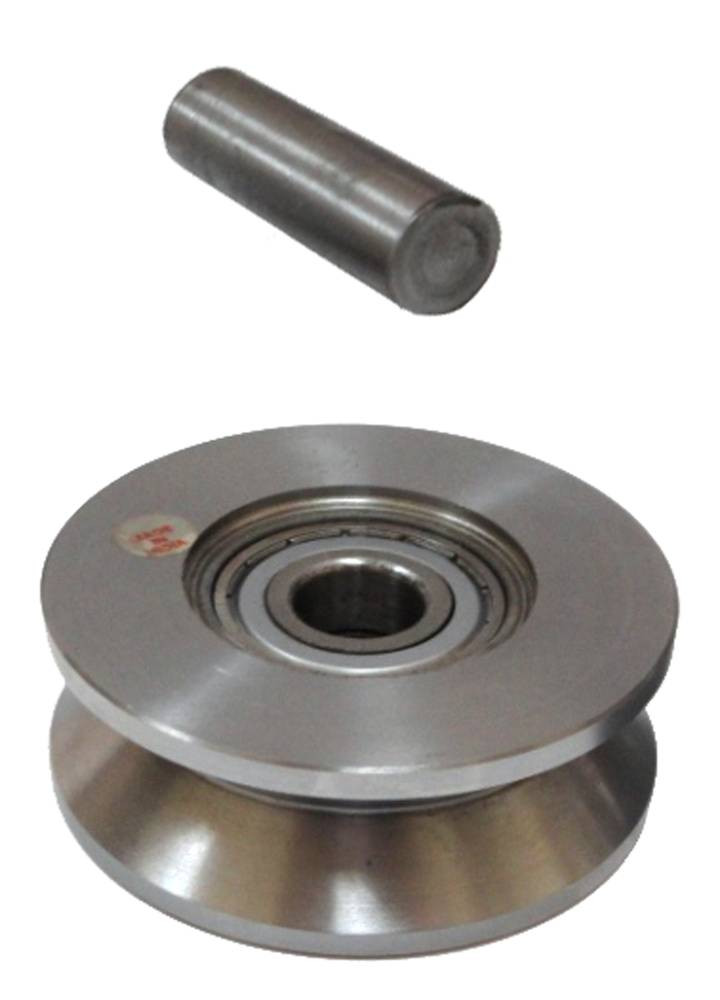 V-shaped zipper door covers with 2 bearings and a column - silver - 75 X 35 mm