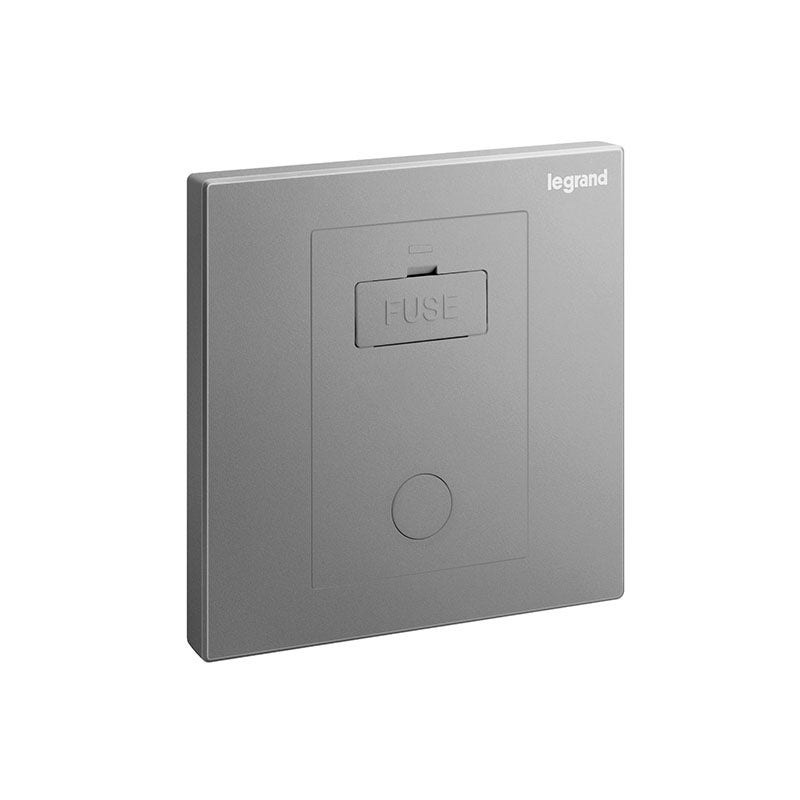 ليجراند - وحدة الاتصال المؤمنة Galion، مفرد، بدون مفتاح، 13A، 250V، مع منفذ سلك، Dark Silver