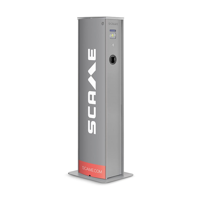 SCAME - Electric Car Charger with Lock, 2 Sockets, Type 2, 3P+N+E  32A 400V~ 22kW 63A 400V 3P+N+E, IP54, IK10