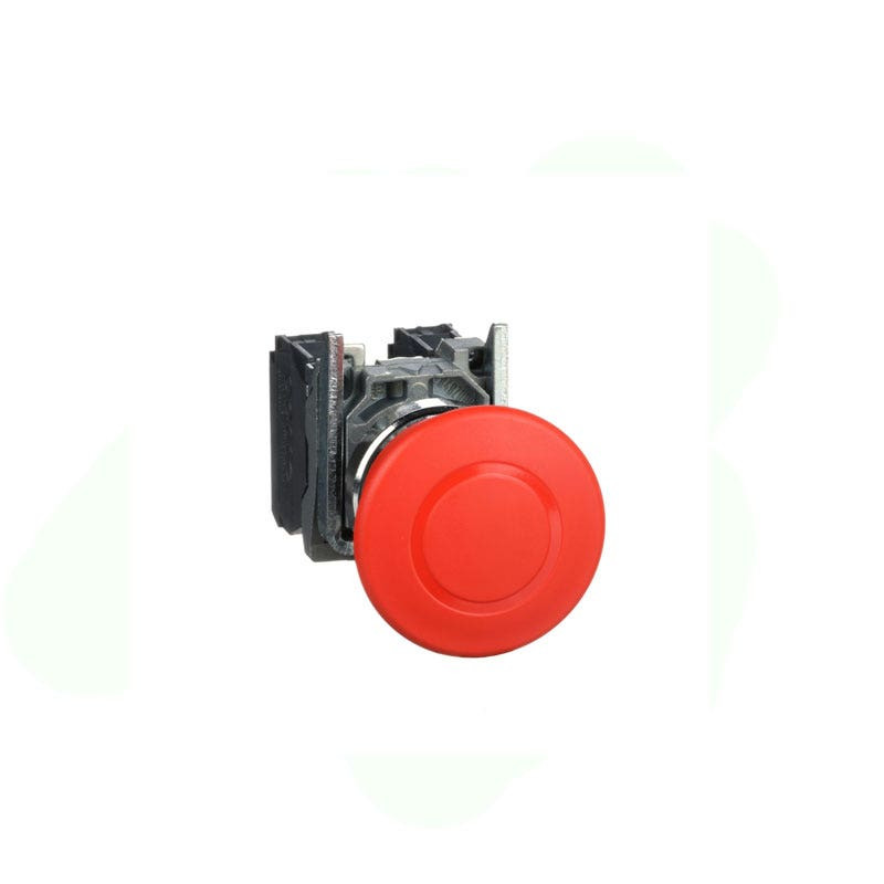 SCHNEIDER - Emergency Stop, Harmony XB4, Switching Off, Metal Red Mushroom, Trigger Latching Push-pull, 1NO + 1NC