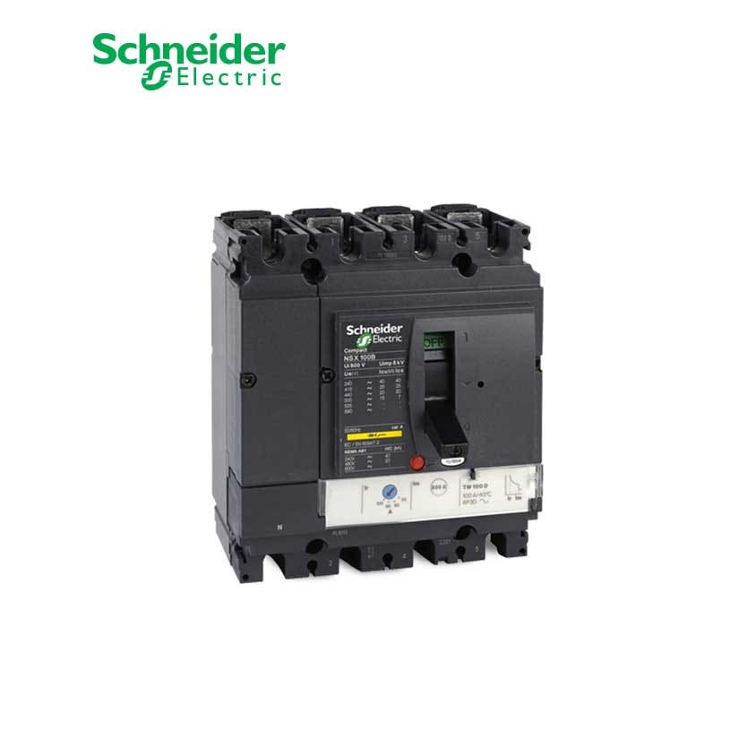 SCHNEIDER - MCCB Breaker, ComPact NSX100H, 4P 4d, 70kA at 415 VAC, TMD Trip Unit 25A