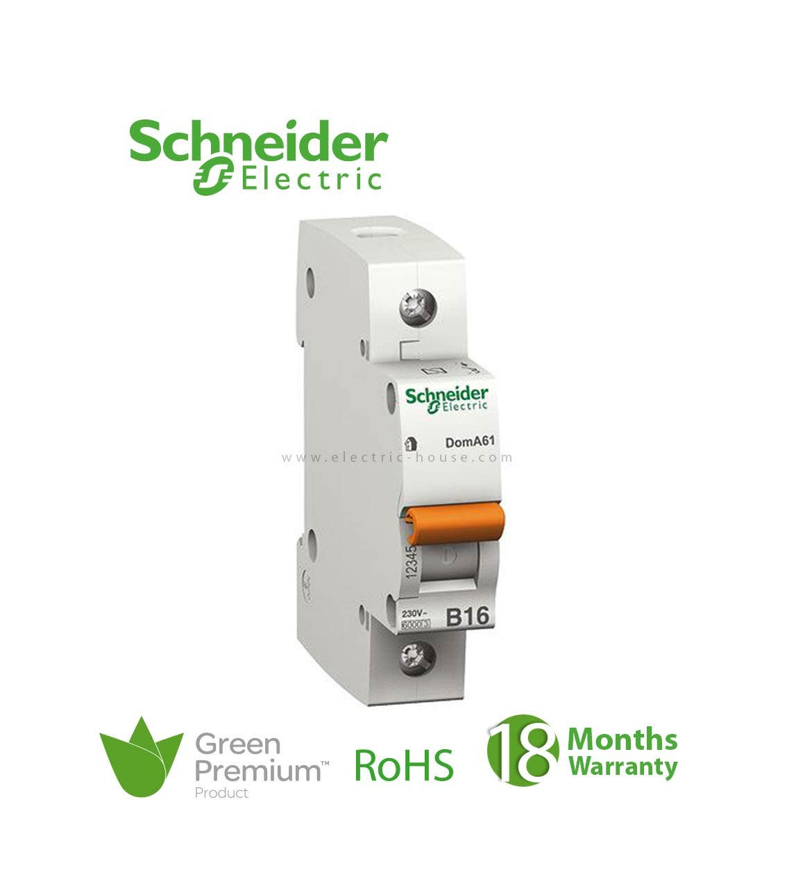 SCHNEIDER - MCB Breaker, Domae, 1P, 6A, C curve, 6000A