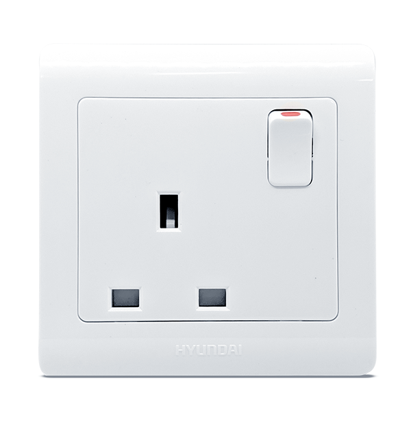 Hyundai B5813S-DP 13A Single Pole Switch with White Key