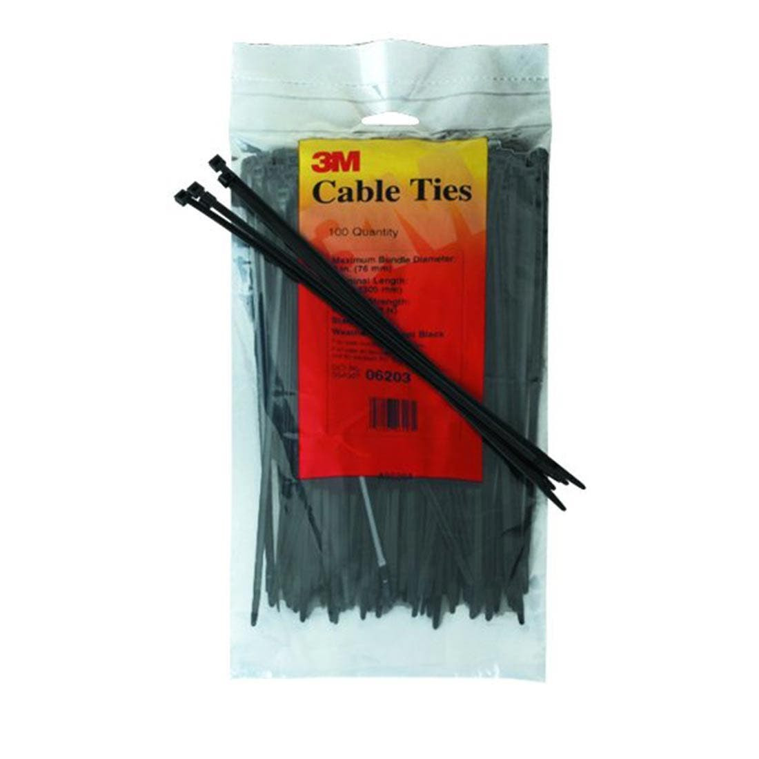 3M - Scotchflex Cable Tie FS 280 Cw-C, Black, 280 x 4.5mm - 100pcs/Pack