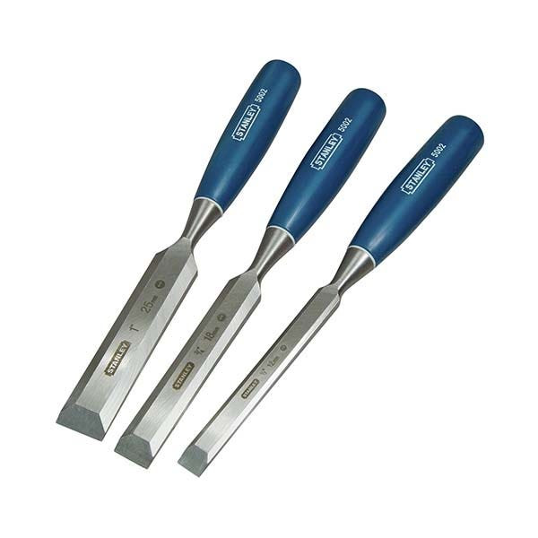 STANLEY - Bevel Edge Wood Chisel Set, 5002 Series, 3 Pieces (12, 18, 25mm)