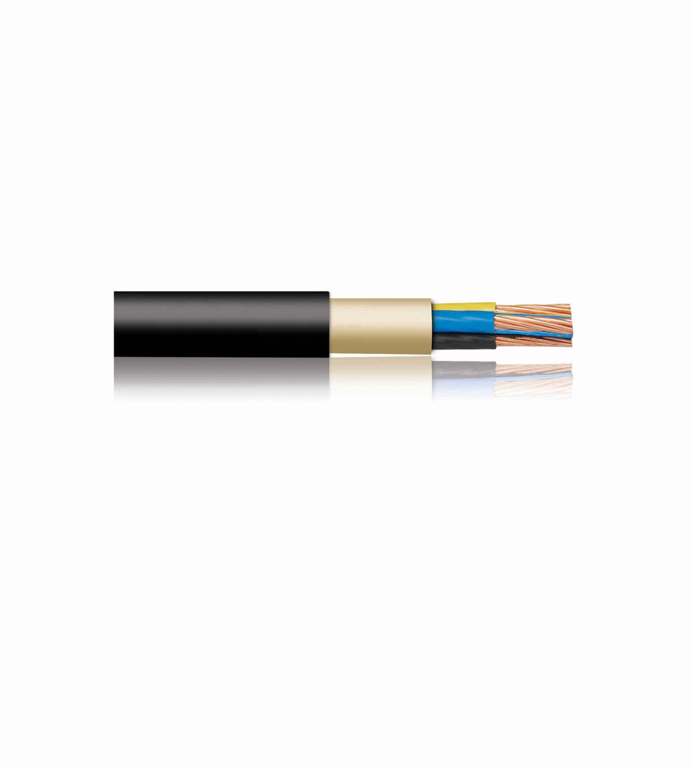 BAHRA CABLES - Power Cable Low Voltage, XLPE Copper, 3x2.5mm, 600/1000V, Black RM IEC 60502-1 FR-IEC 60332-1
