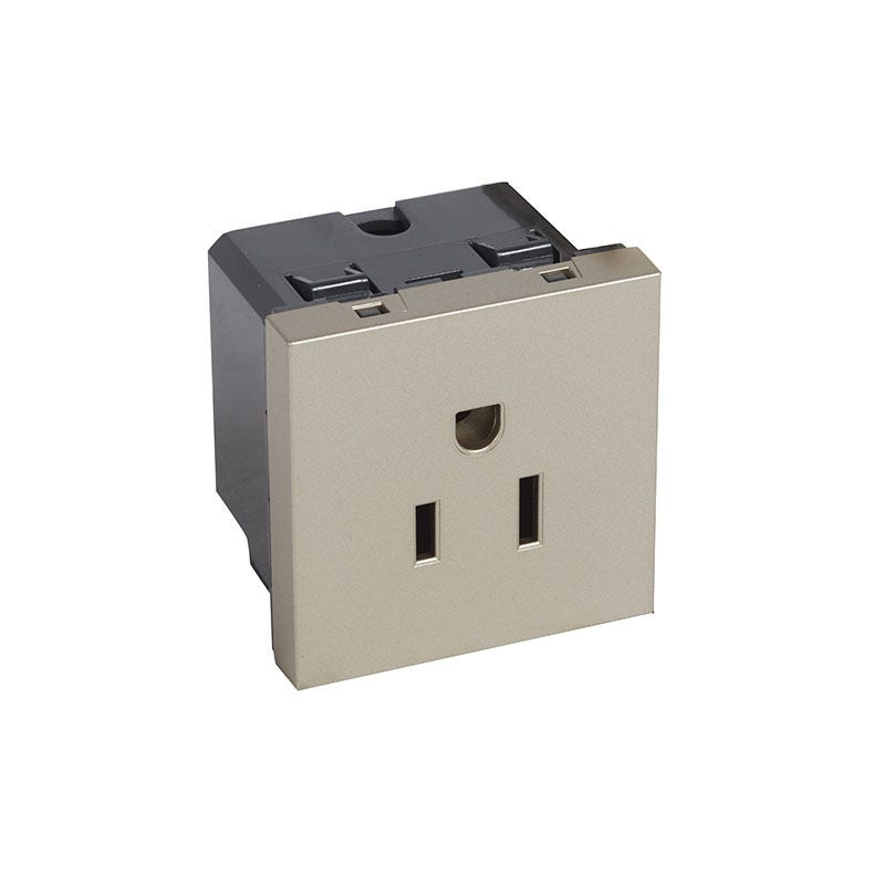 LEGRAND - Socket Outlet Arteor, US, 15A 127V, 2P+E, 2 Modules, Champagne