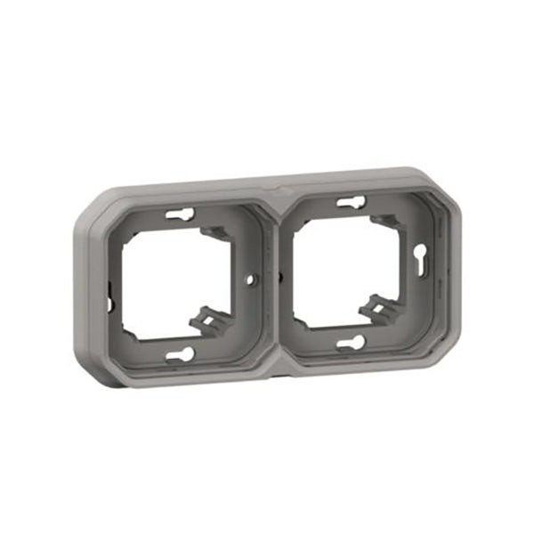 LEGRAND - Flush Mounting Support Frame Plexo, IP55, 2 Gang, Horizontal and Vertical, Grey