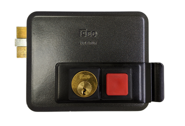 Electric Iron Door Lock | ISEO - 60 mm 2-Throws - Left - Black-Gold-Red